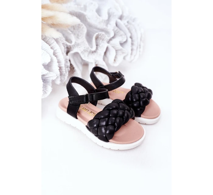 Dětské Pletené Sandály Černé model 21555204 - Boto Dětské Pletené Sandály Černé model 21555204 - Boto