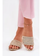 Dámské Sandály Na Plochém Podpatku Zlaté model 21688228 - Boto Dámské Sandály Na Plochém Podpatku Zlaté model 21688228 - Boto