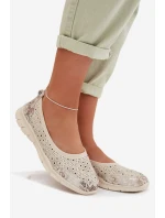 Kožené krajkové baleríny model 22027787 béžové - S.Barski Kožené krajkové baleríny model 22027787 béžové - S.Barski