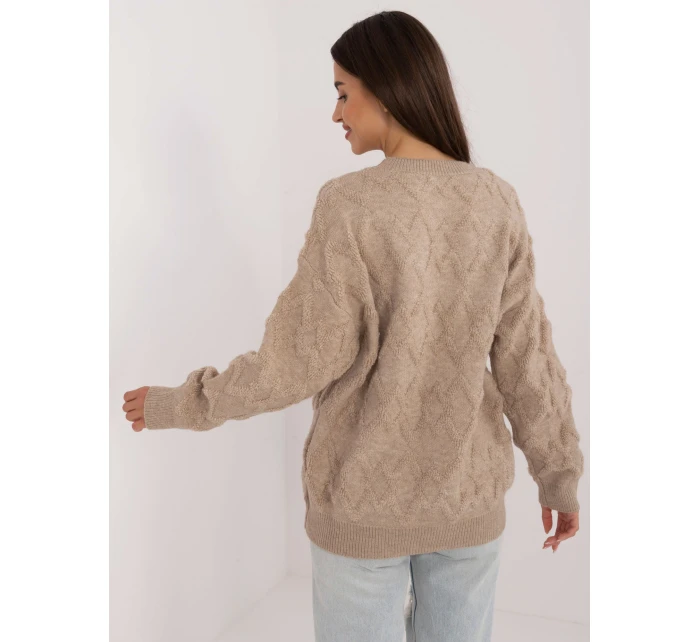 Sweter AT SW model 20470307 beżowy - FPrice Sweter AT SW model 20470307 beżowy - FPrice