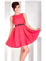 Dámské společenské šaty NUMOCO s páskem středně dlouhé růžové - Růžová / XL - Numoco Dámské společenské šaty NUMOCO s páskem středně dlouhé růžové - Růžová / XL - Numoco