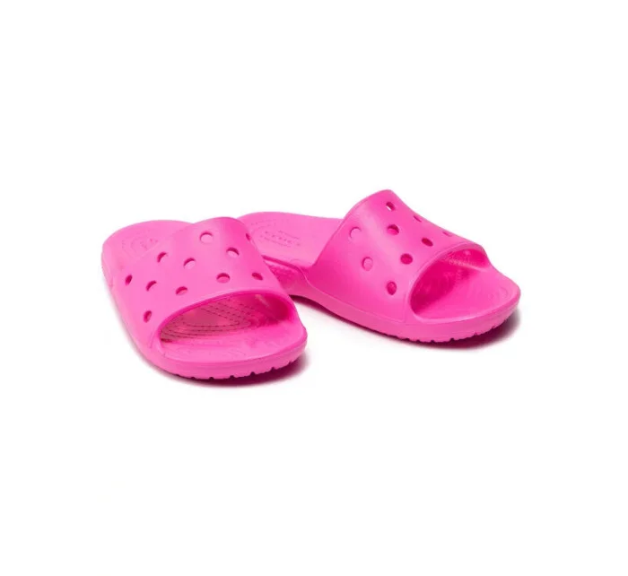 Dětské nazouváky Classic Slide 206396-6QQ Neon růžová - Crocs