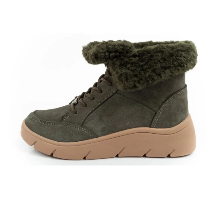 Dámské kotníkové zateplené boty F30232 1020 400Tmavě zelená s hnědou - Scholl