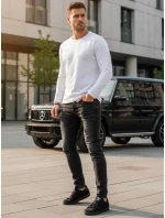 Pánské černé kalhoty FashionStreet UX3823 Pánské černé kalhoty FashionStreet UX3823