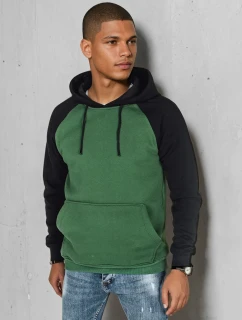 Pánská základní mikina s kapucí zelená FashionStreet BX5895