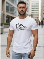 Pánské tričko Life on Wheels bílé FashionStreet NX5016R