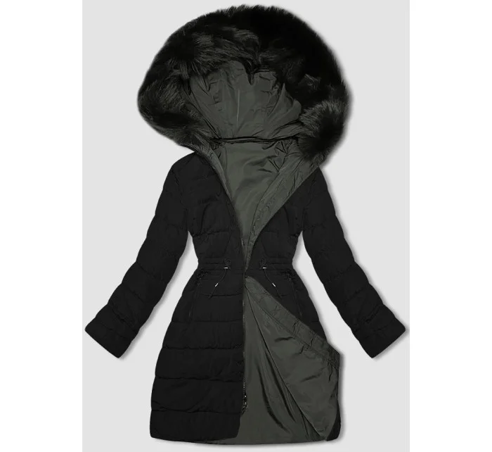 Army-černá oboustranná dámská bunda pro přechodné období J Style (16M9159-136)