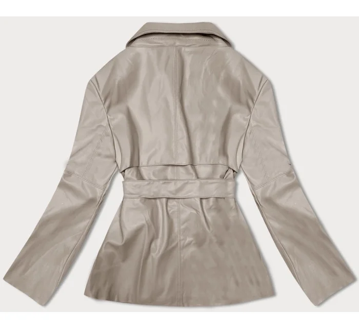 Krátký trenčkot z ekologické kůže J Style v teplé béžové barvě (11Z8102)