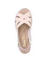 Kožené pohodlné sandály Rieker W RKR682 beige
