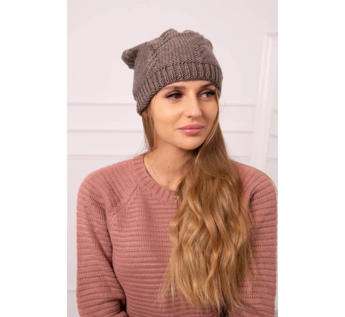 Dámská čepice mocca model 18752455 - K-Fashion Dámská čepice mocca model 18752455 - K-Fashion