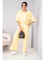 Dámský máslový komplet z viskózy mikina a široké kalhoty světle fialový