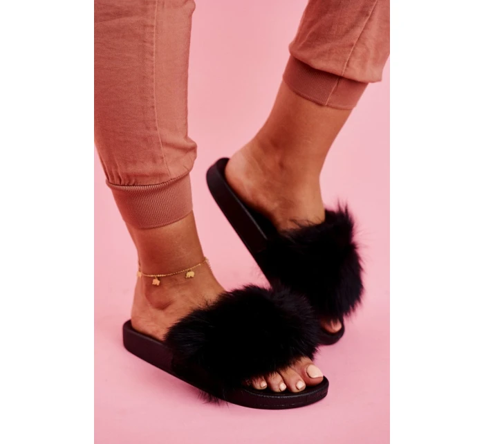 Dámské Nazouváky s kožešinou černé model 21532760 - Boto