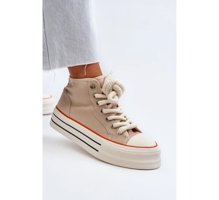 Dámské tenisky na platformě béžové Aineri Dámské tenisky na platformě béžové Aineri