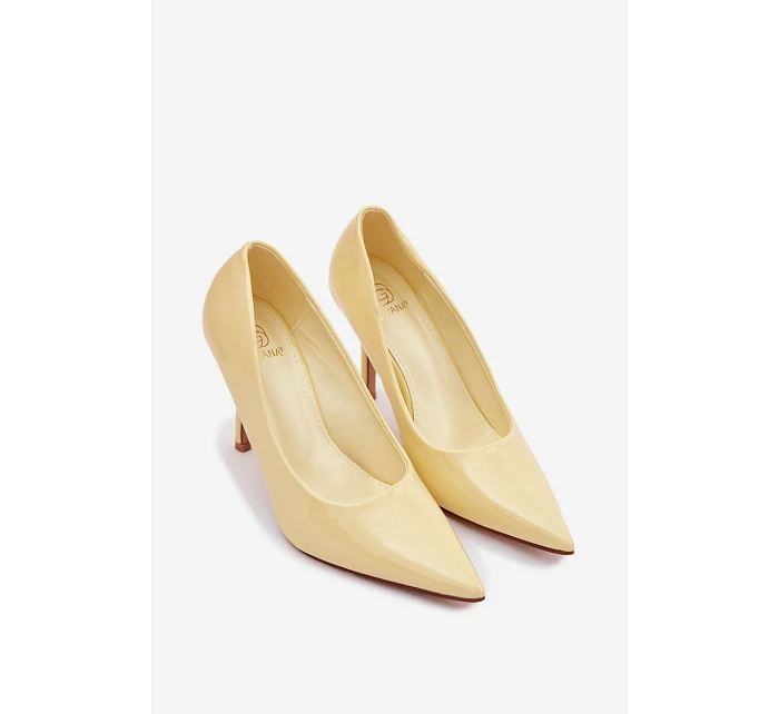 Klasické lakované lodičky z umělé kůže Žluté Odira