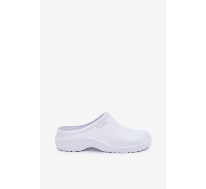 Pánské pěnové pantofle typu dřeváky – bílé