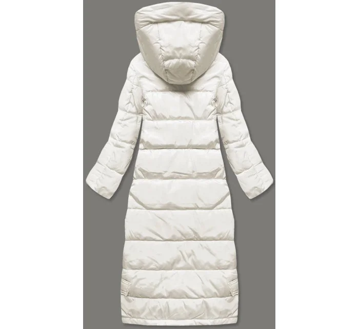 DŁUGA KURTKA PUCHOWA DAMSKA ECRU model 21245107 - Ann Gissy