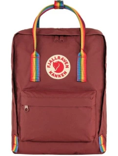 Batoh Fjallraven Kanken Rainbow - ox red/duhový vzor