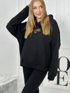 Izolovaná bavlněná souprava, mikina s model 18922067 + kalhotami černý - K-Fashion