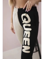 Dámské tepláky s nápisem QUEEN černý