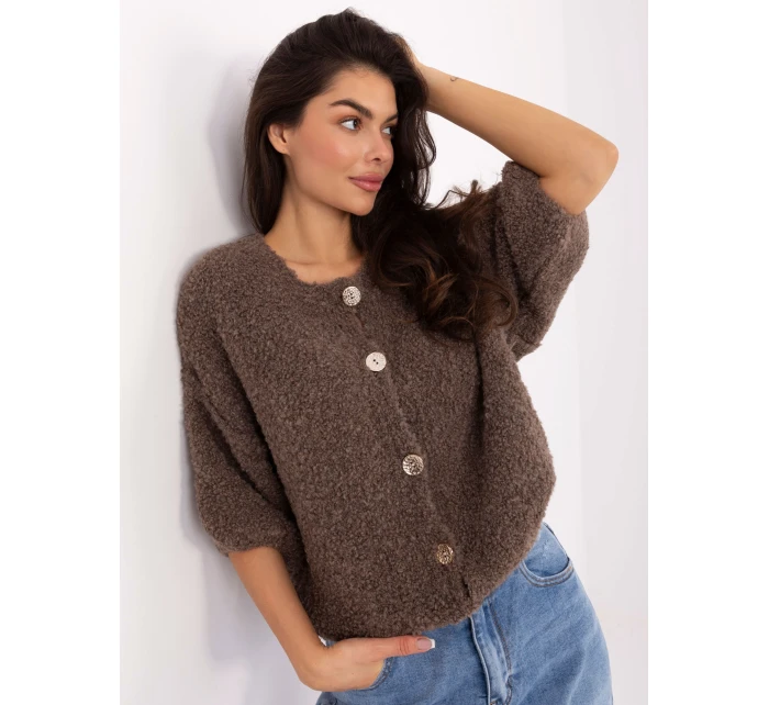 Sweter IT SW model 21730861 ciemny bezowy - FPrice Sweter IT SW model 21730861 ciemny bezowy - FPrice