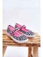 Dětské balerínky na suchý zip v potisku námořnické modré a růžové Selah Dětské balerínky na suchý zip v potisku námořnické modré a růžové Selah