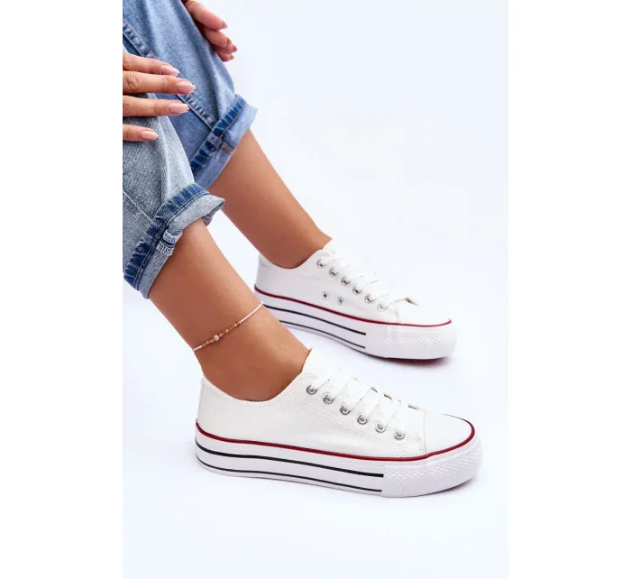 Nízké klasické tenisky na platformě Bílé Jazlyn Nízké klasické tenisky na platformě Bílé Jazlyn