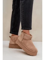 Dámské sněhule na platformě Ninala – tmavě béžové Dámské sněhule na platformě Ninala – tmavě béžové