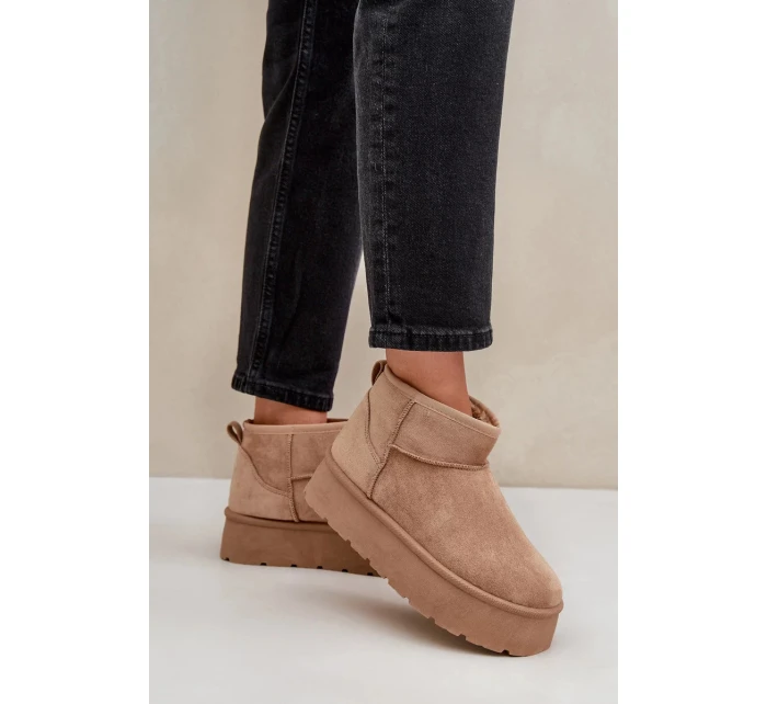 Dámské sněhule na platformě Ninala – tmavě béžové Dámské sněhule na platformě Ninala – tmavě béžové