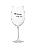 PROTOŽE BÝT INSTRUKTOR NENÍ PRDEL - čirá sklenice na víno 350 ml