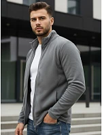 Pánská světle šedá mikina na zip FashionStreet BX4773 Pánská světle šedá mikina na zip FashionStreet BX4773