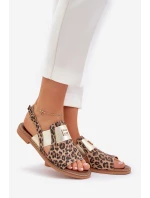Dámské Kožené Sandály S Vzorem Hnědé model 21684131 - Zazoo