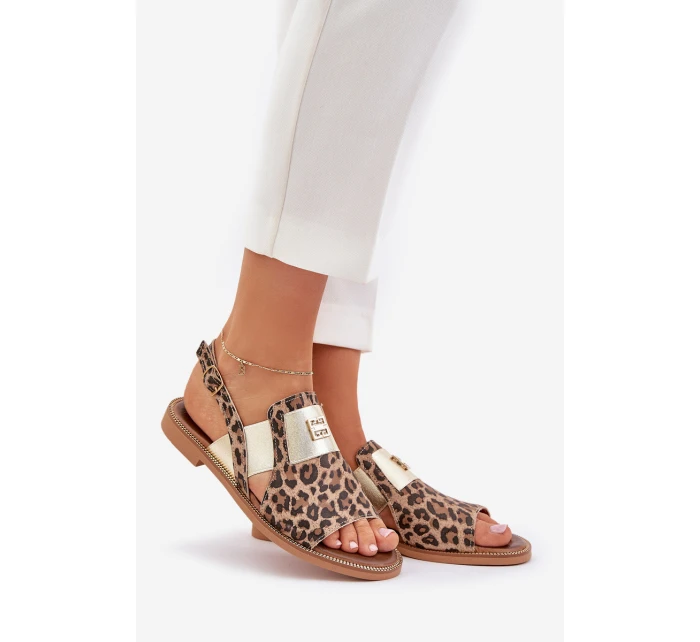 Dámské Kožené Sandály S Vzorem Hnědé model 21684131 - Zazoo