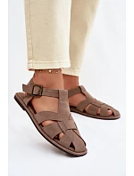 Dámské sandály Ploché z Semiše Big Star Béžové model 22064175 - Big Star Shoes Dámské sandály Ploché z Semiše Big Star Béžové model 22064175 - Big Star Shoes