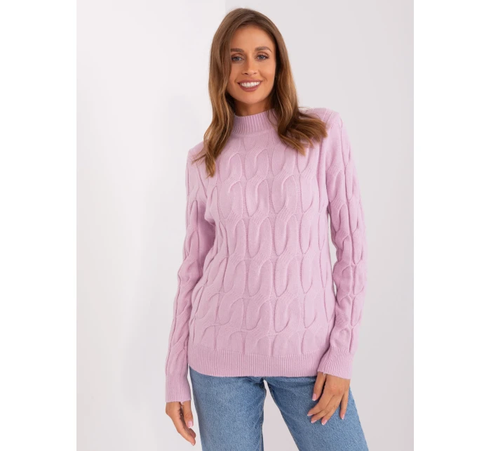 Sweter AT SW model 18955221 jasny fioletowy - FPrice Sweter AT SW model 18955221 jasny fioletowy - FPrice