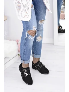 Dámské Polobotky Se Sponami Lu Boo Černé