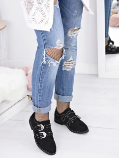 Dámské Polobotky Se Sponami Lu Boo Černé