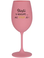 ŠTĚSTÍ SI NEKOUPÍŠ...ALE VÍNO JO! - růžová sklenice na víno 350 ml ŠTĚSTÍ SI NEKOUPÍŠ...ALE VÍNO JO! - růžová sklenice na víno 350 ml