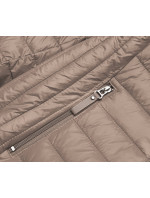 Béžová dámská prošívaná bunda s kapucí (B0123-46)