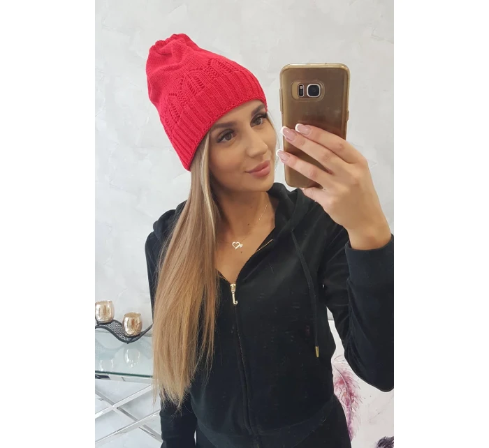 Dámská čepice Irmina model 18751863 červená - K-Fashion Dámská čepice Irmina model 18751863 červená - K-Fashion