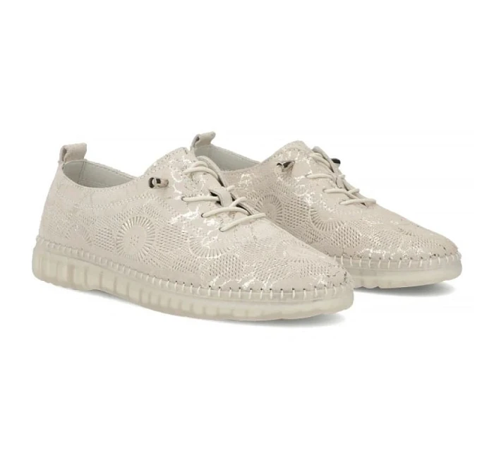 béžové kožené polobotky s podrážkou model 22097355 - FILIPPO béžové kožené polobotky s podrážkou model 22097355 - FILIPPO