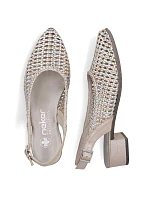 Dámské metalické béžové sandály Rieker 47078-90