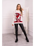 Svetr s ecru model 18748055 - K-Fashion Svetr s ecru model 18748055 - K-Fashion