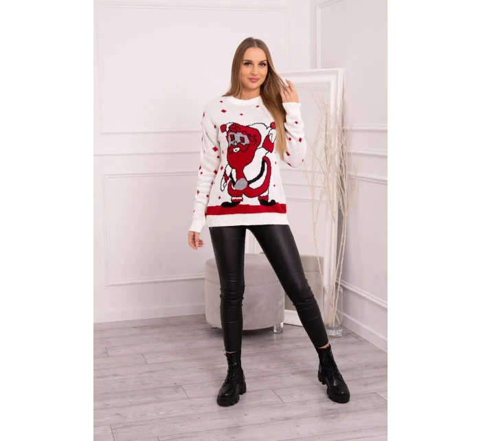 Svetr s ecru model 18748055 - K-Fashion Svetr s ecru model 18748055 - K-Fashion