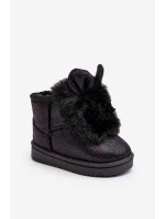 Dětské zimní botky s kožešinou a ušima Černé Betty Dětské zimní botky s kožešinou a ušima Černé Betty