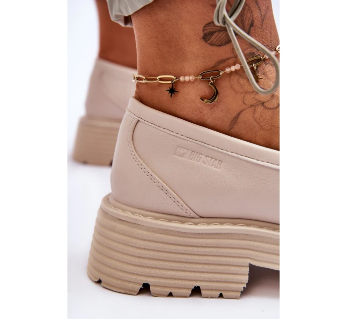Kožené mokasínové boty Big Star LL274581 Béžová