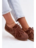 Dámské tenisky s třásněmi Hnědé model 21937698 - Boto Dámské tenisky s třásněmi Hnědé model 21937698 - Boto