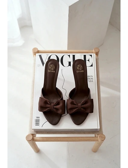 Dámské lodičky na podpatku s mašlí Čokoládové Jelessa Dámské lodičky na podpatku s mašlí Čokoládové Jelessa