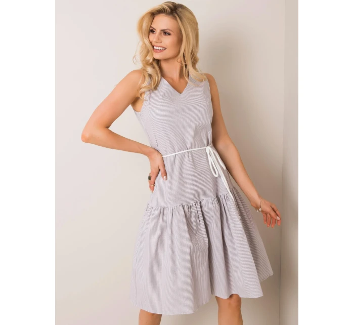 Šaty LK SK 508215.30P bílá šedá
