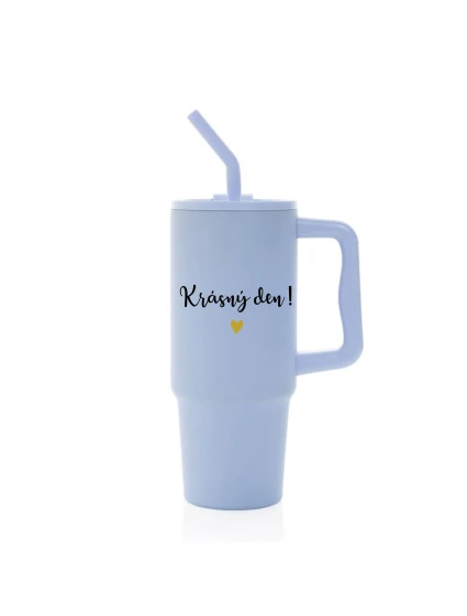 KRÁSNÝ DEN - světle modrý cestovní termohrnek 900 ml  