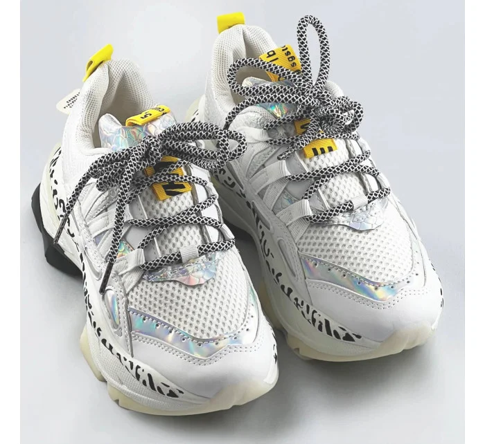 Bílé dámské seakersy s panteřím vzorem (BX1827-SP)